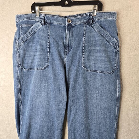 J.Jill Denim 20W Nantucket Full Leg Crop Jeans Medium Wash Flat Front Pockets - Picture 2 of 10